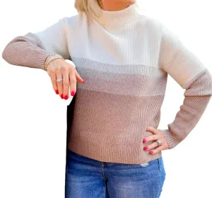 Savanna Color Block Sweater In Oatmeal
