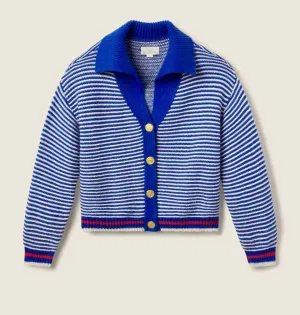 Savannah Cardigan In Blue Stripe