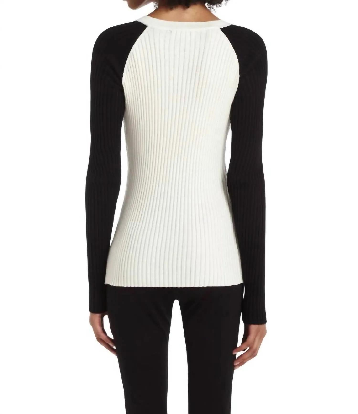 Scout Sweater In Ivory With Black
