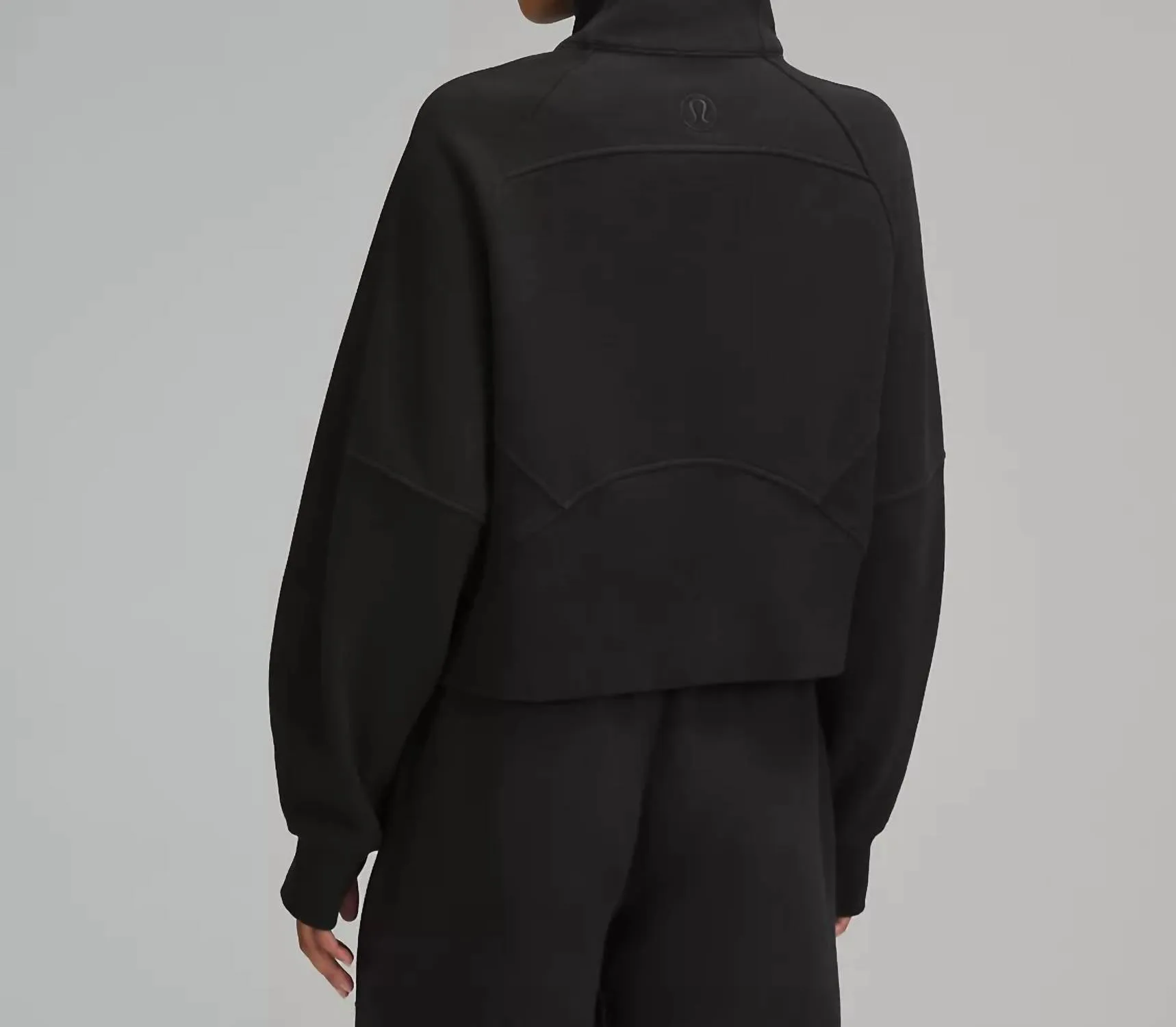 Scuba Oversized Funnel Neck Half Zip Sweater In Black