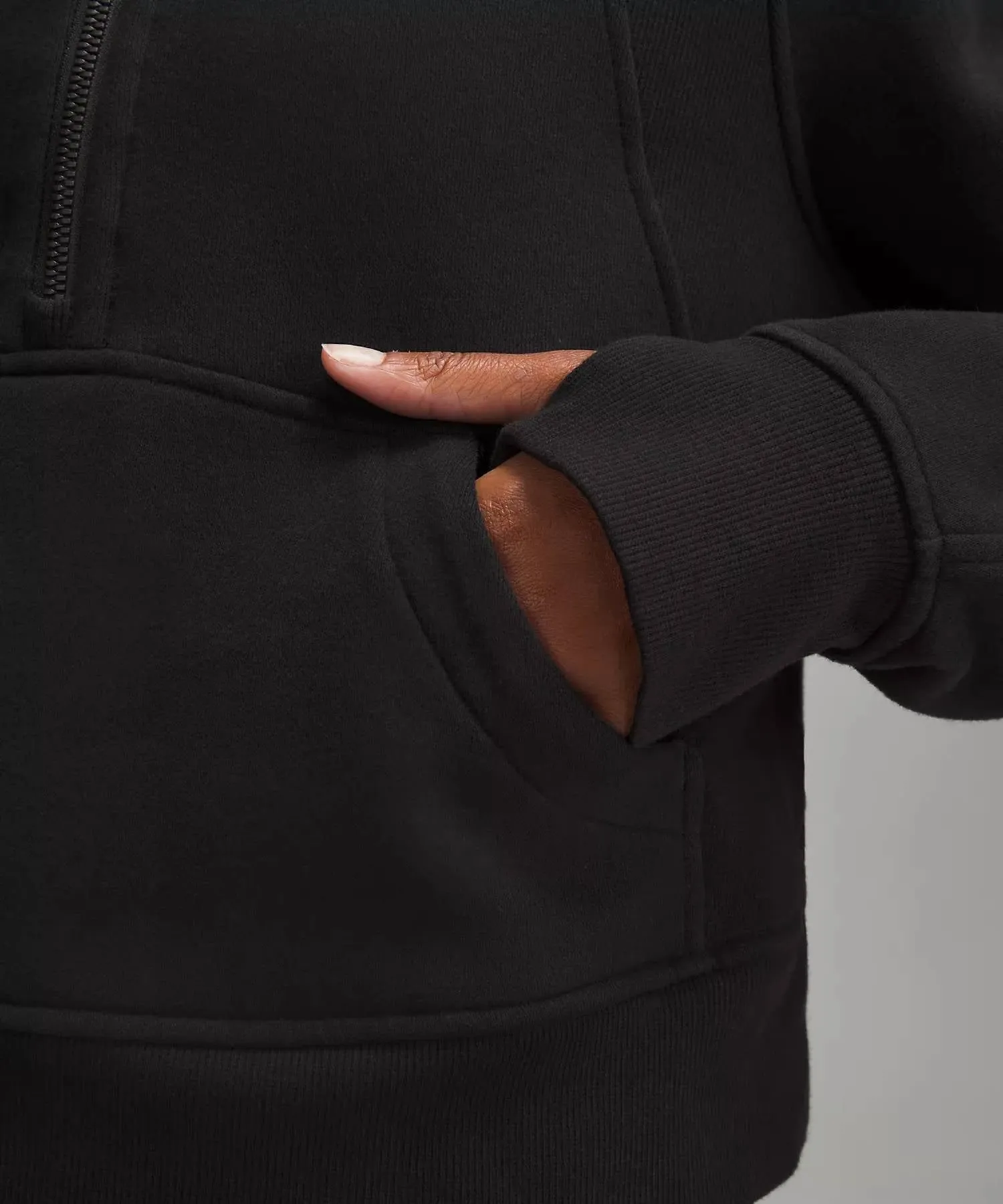 Scuba Oversized Funnel Neck Half Zip Sweater In Black