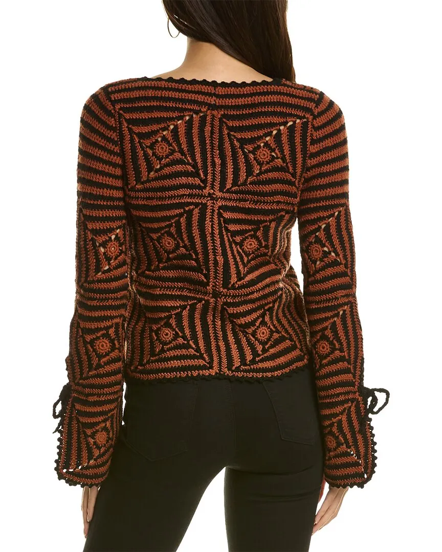 SEA NY Gretel Crochet Wool Sweater