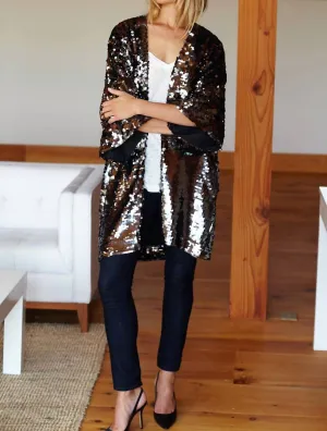 Sequin Jacket In Grey Sequins
