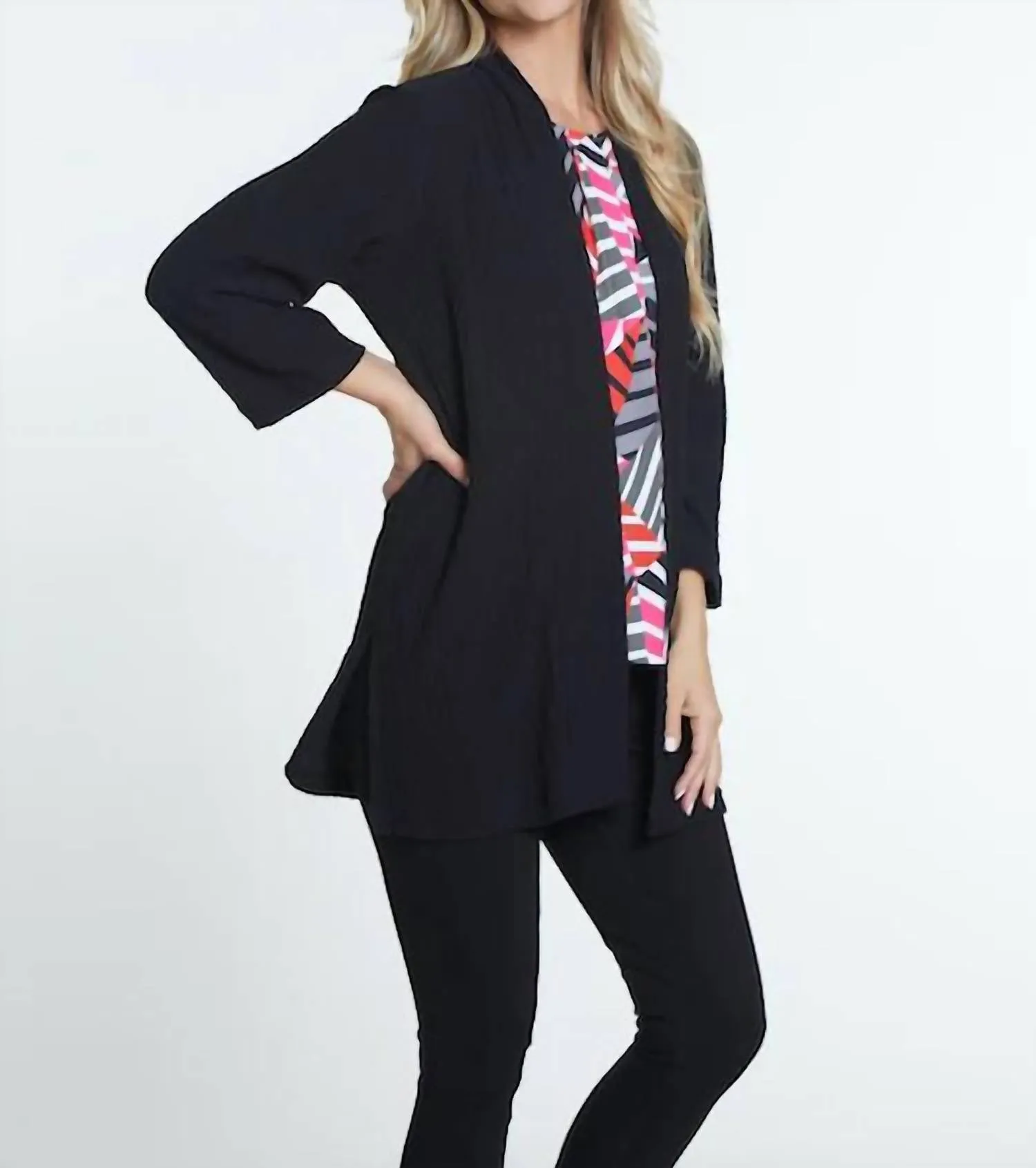 Set-In Kimono In Black