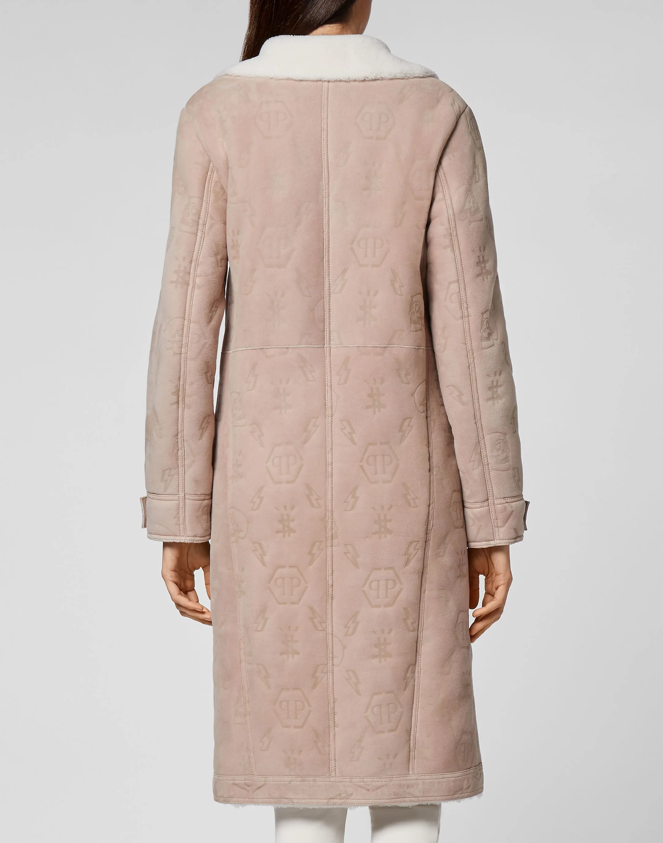 Shearling Leather Long Coat Monogram