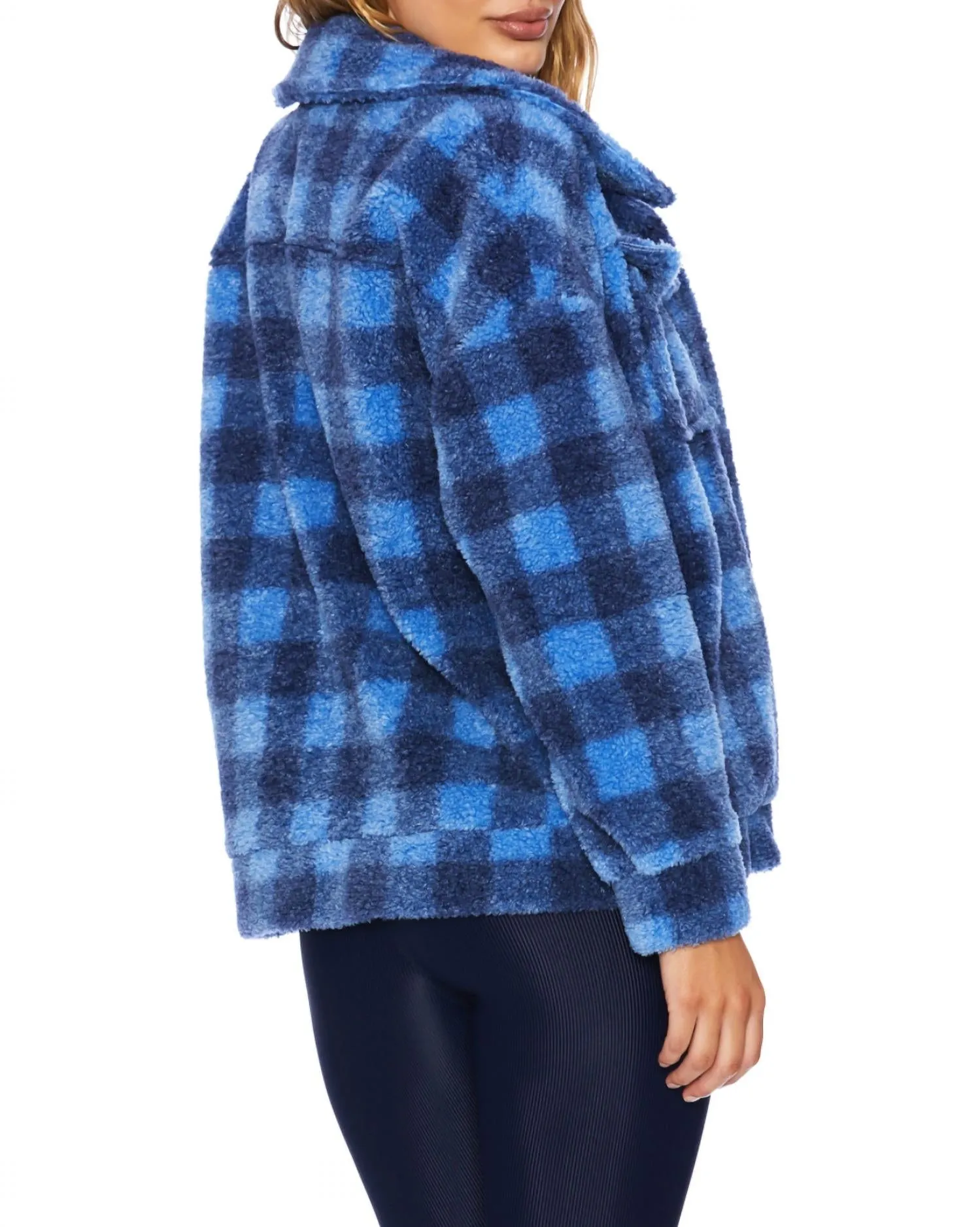 Sherpa Jacket In Cornflower Buffalo Check