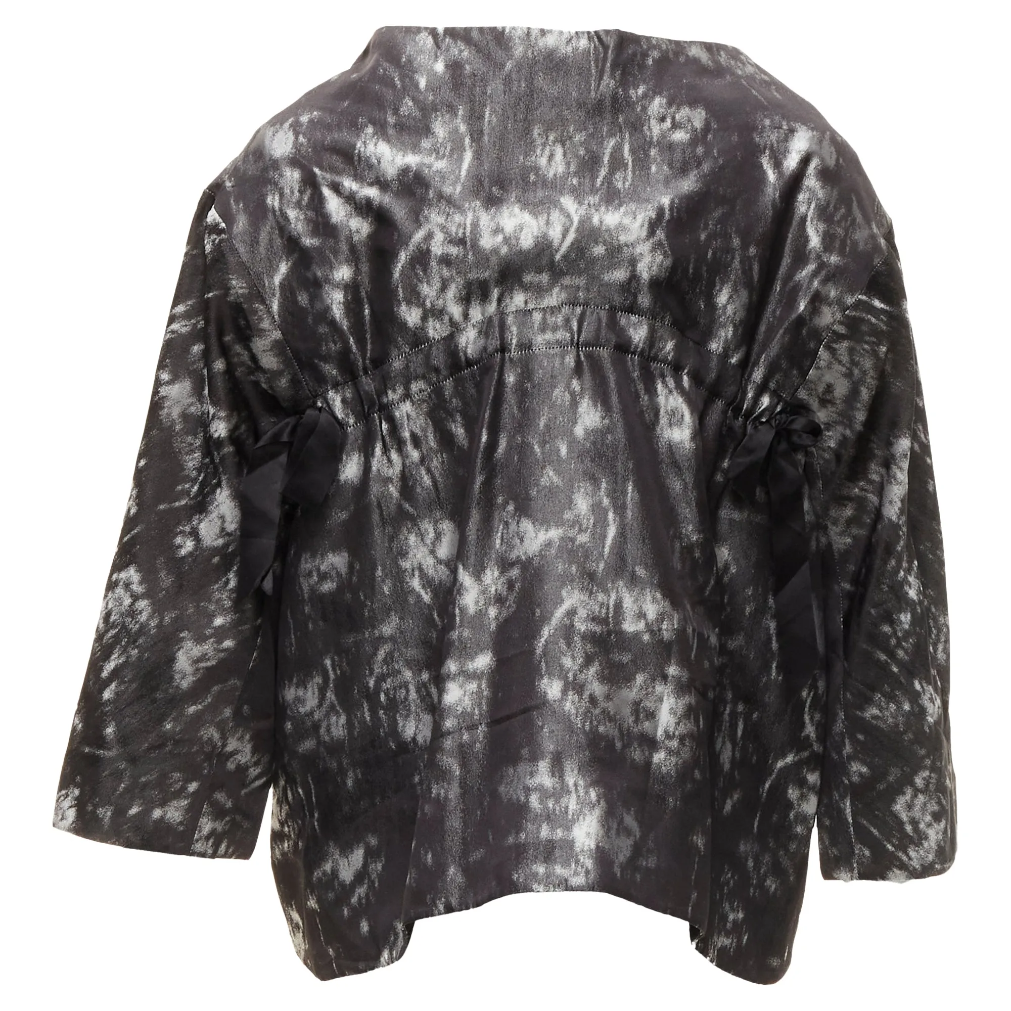Shiatzy Chen silk bow detail round cut cocoon jacket