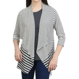 Simone Shawl Jacket In Black/white