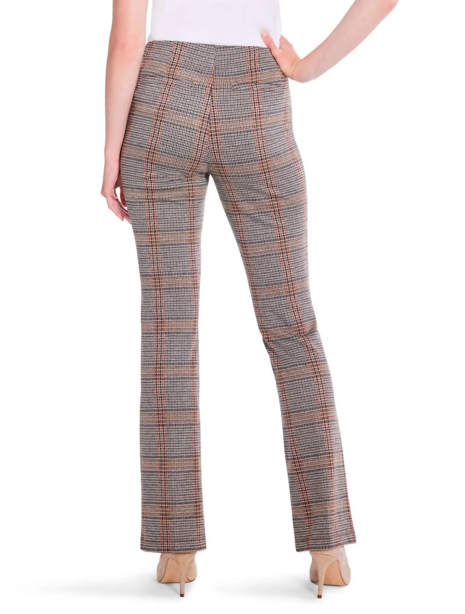 Sketched Plaid Bootcut Pant In Neutral Multi