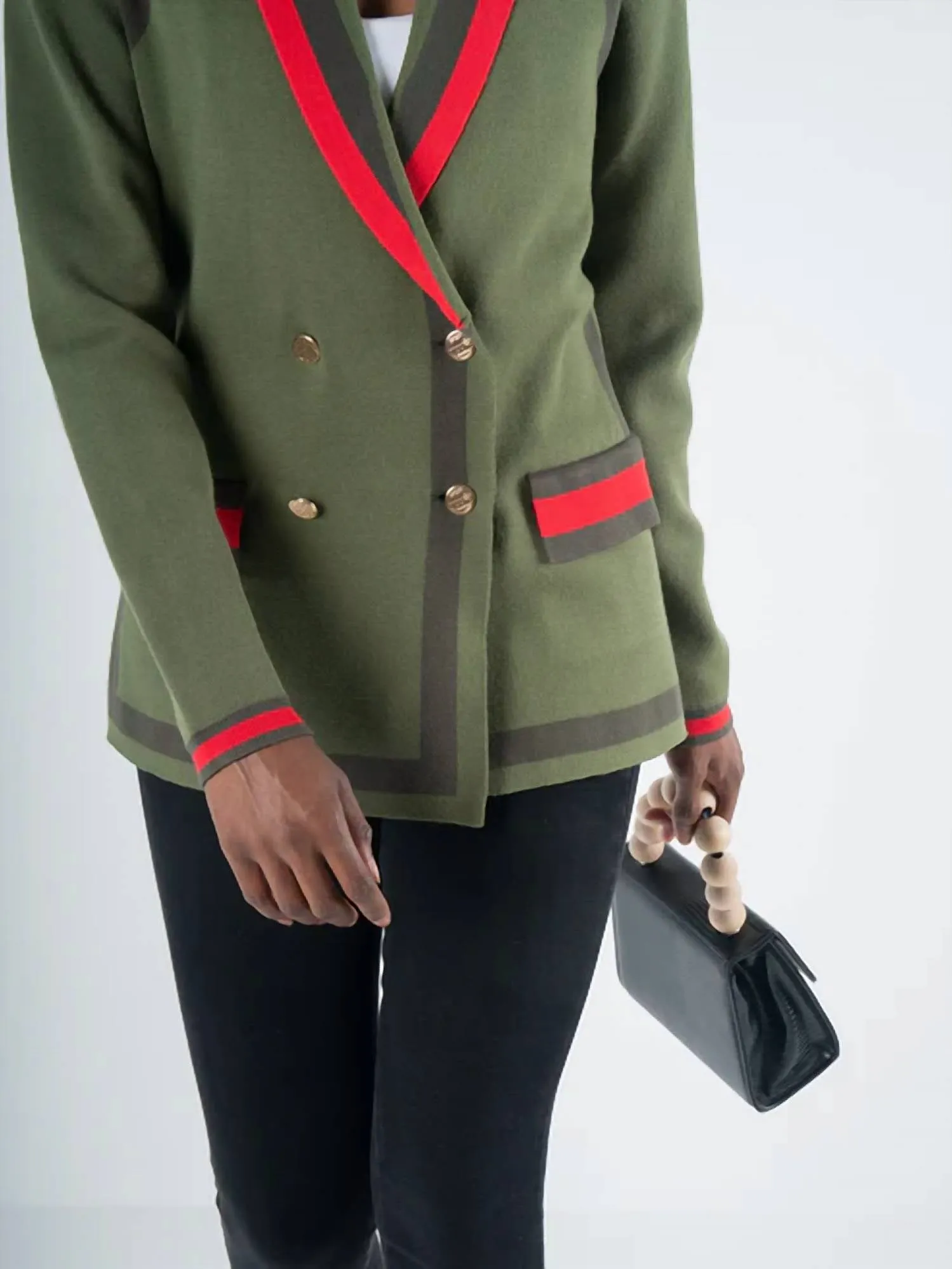 Sloane Sweater Blazer In Olive Night