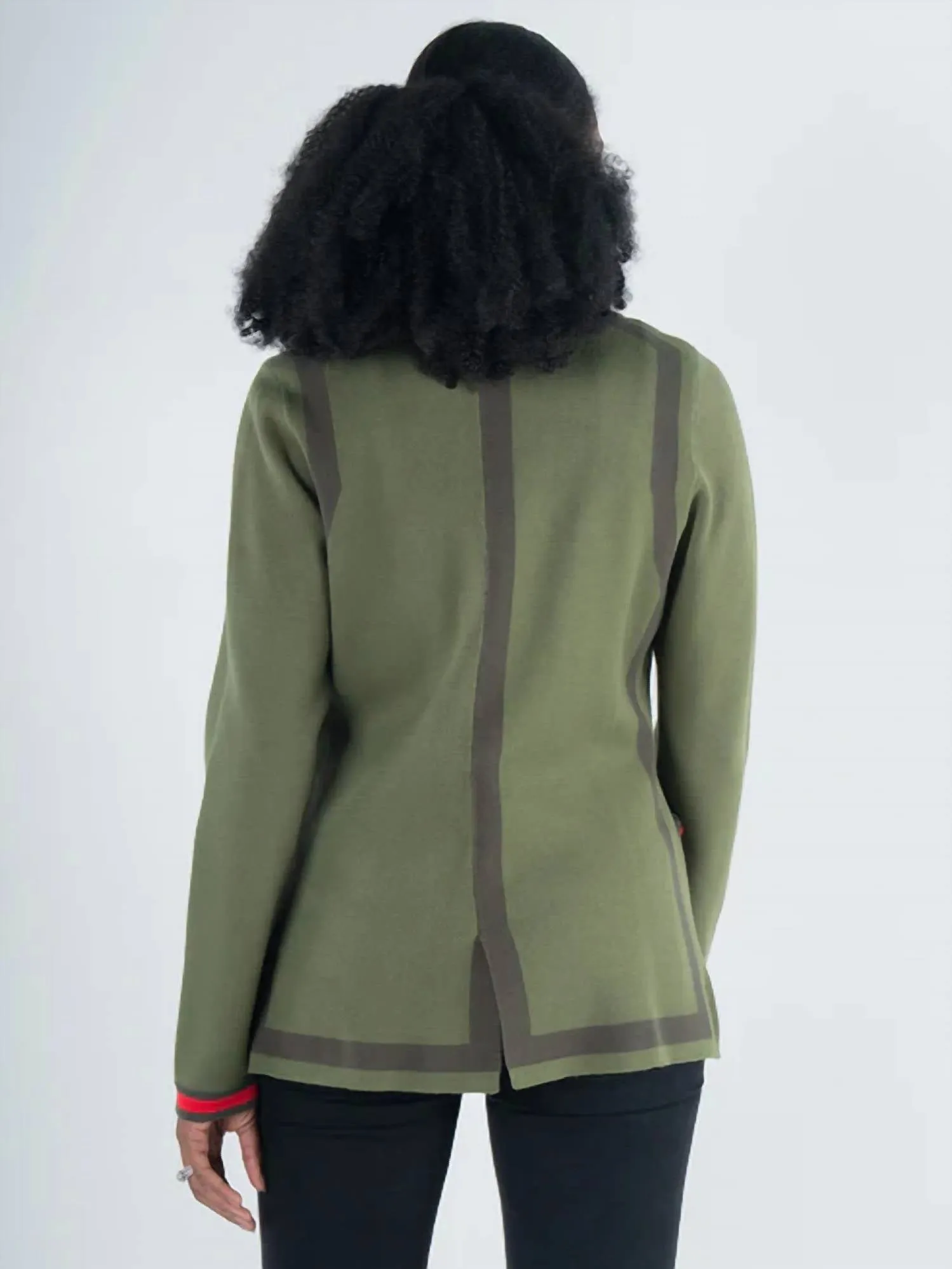 Sloane Sweater Blazer In Olive Night