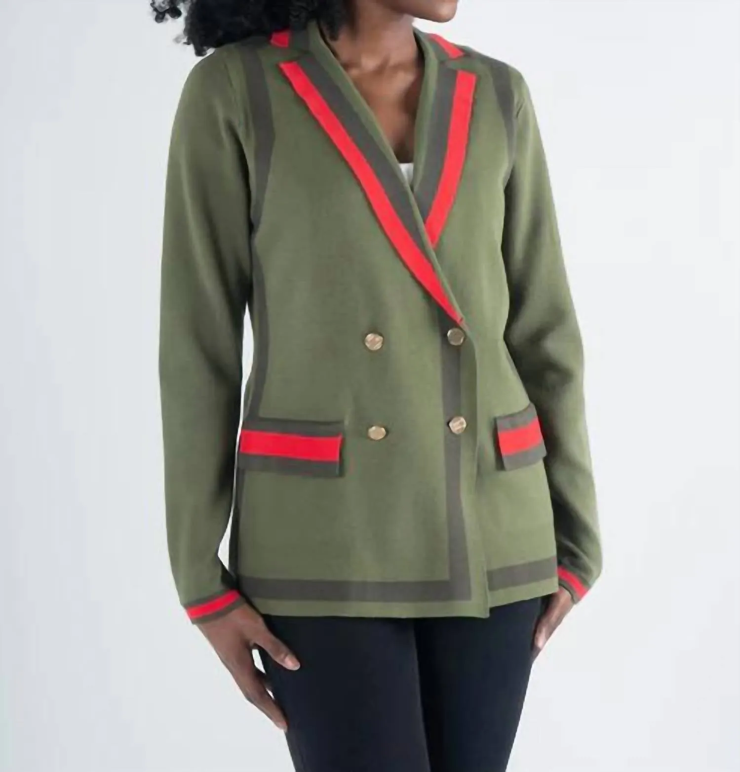 Sloane Sweater Blazer In Olive Night