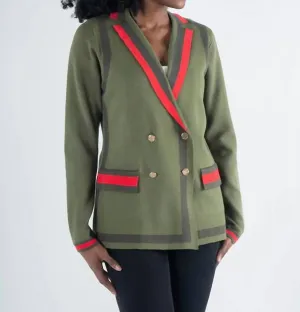Sloane Sweater Blazer In Olive Night