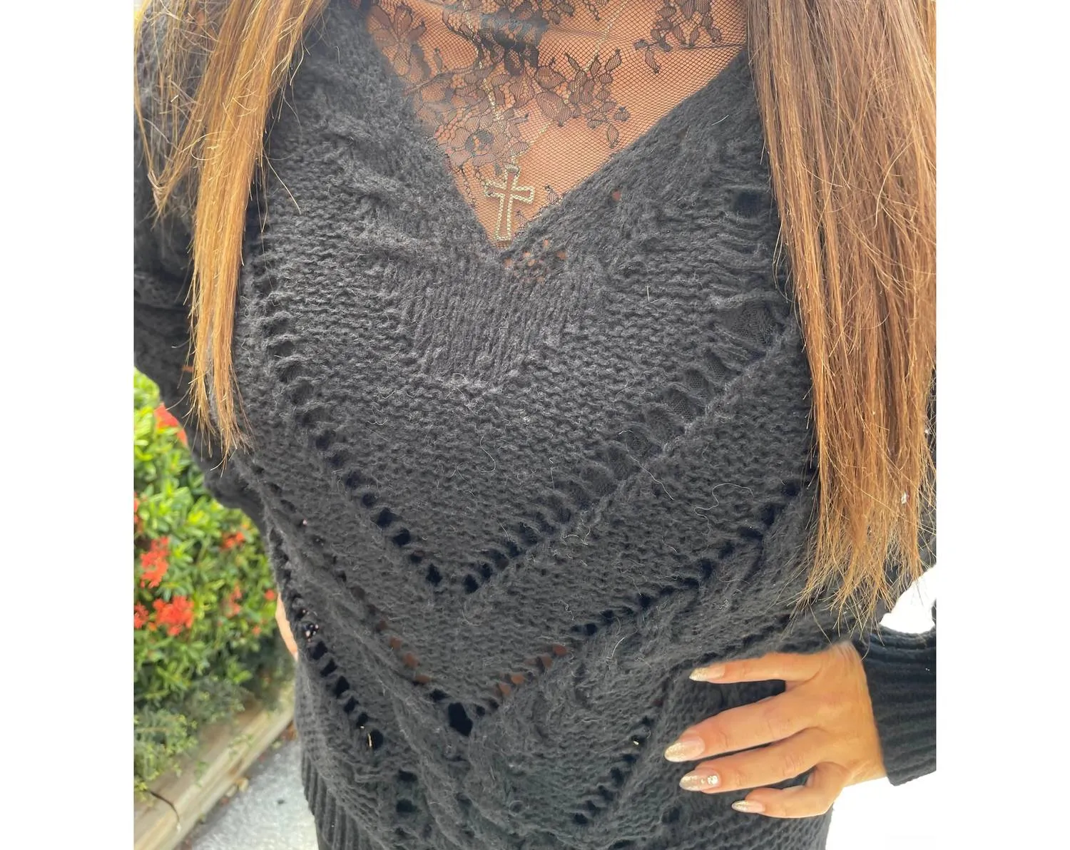 Snow Some Skin Sweater In Black