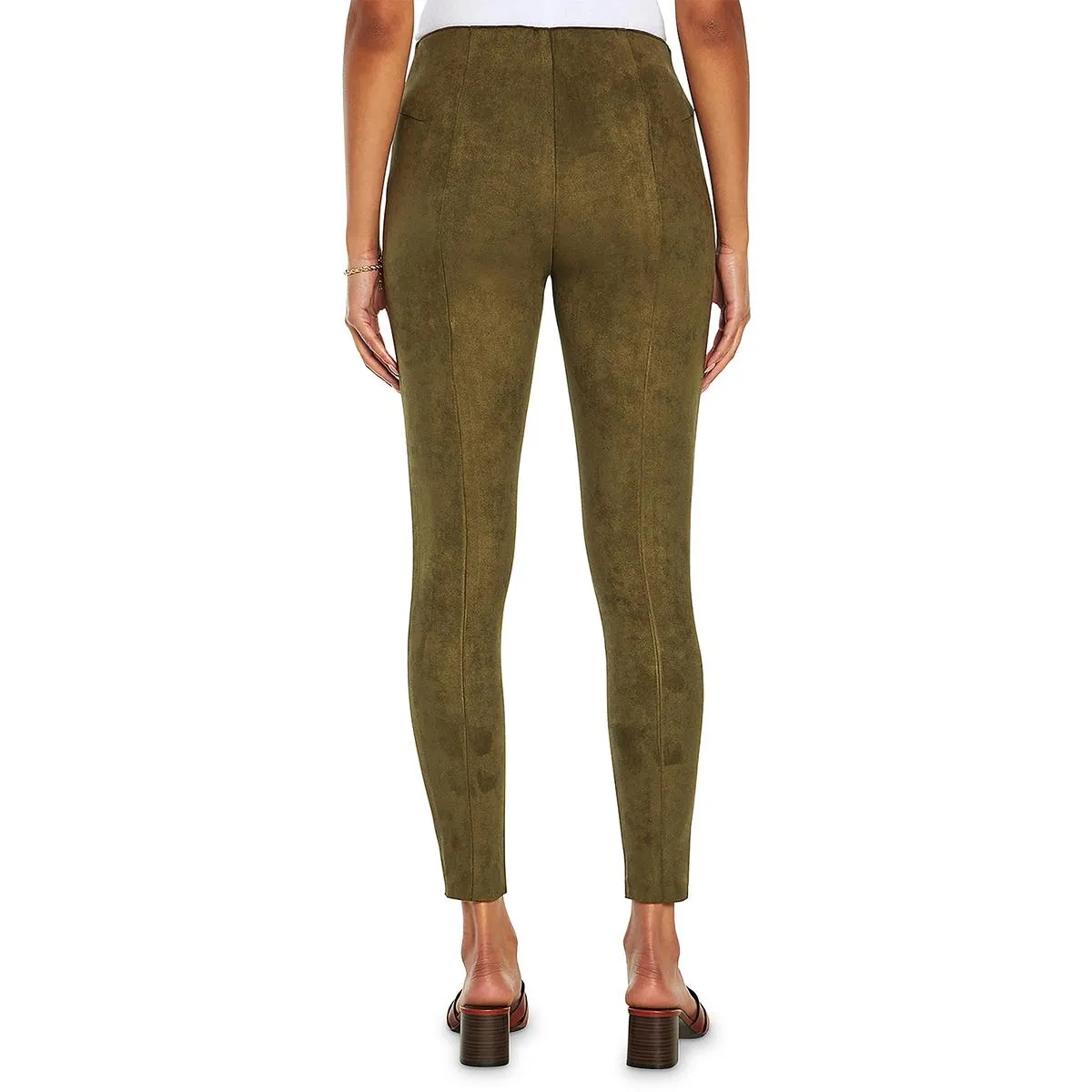 Sofia Womens Faux Suede Mid-Rise Skinny Pants