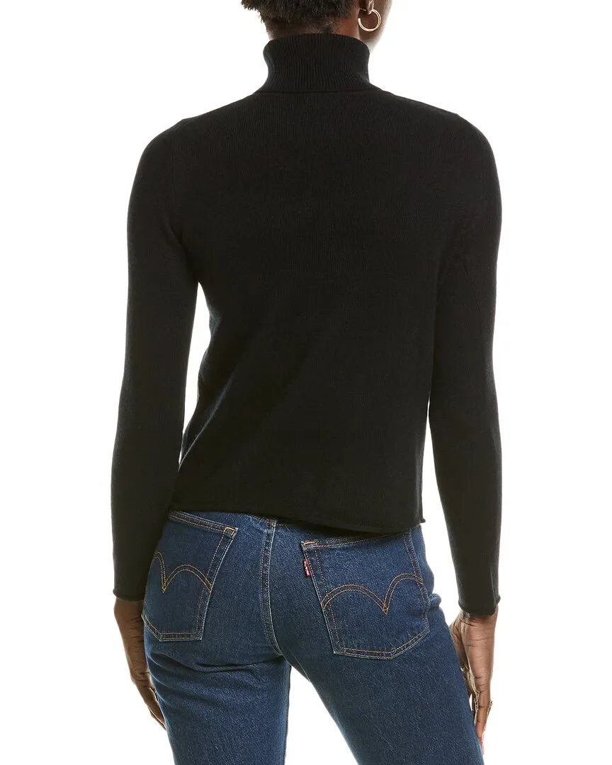 sofiacashmere Roll Cuff & Hem Turtleneck Sweater