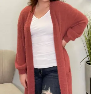 Soft Cozy Cardigan In Persimmon