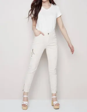 Solid Cargo Pant In Natural