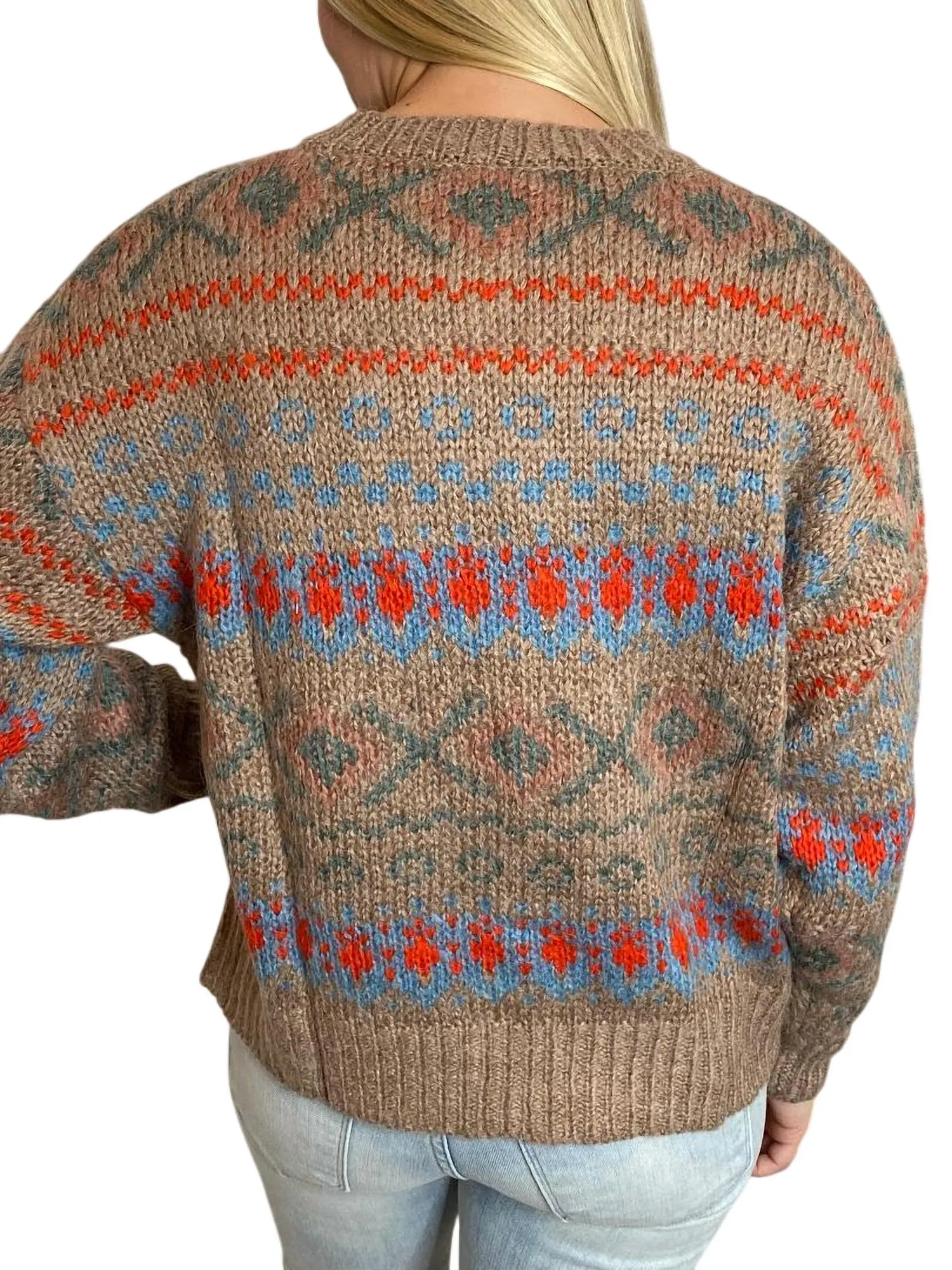 Southwestern Style Cardigan In Multi