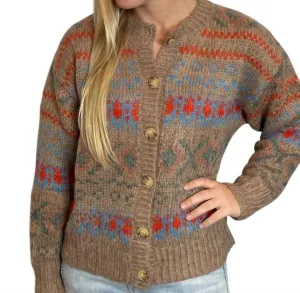 Southwestern Style Cardigan In Multi