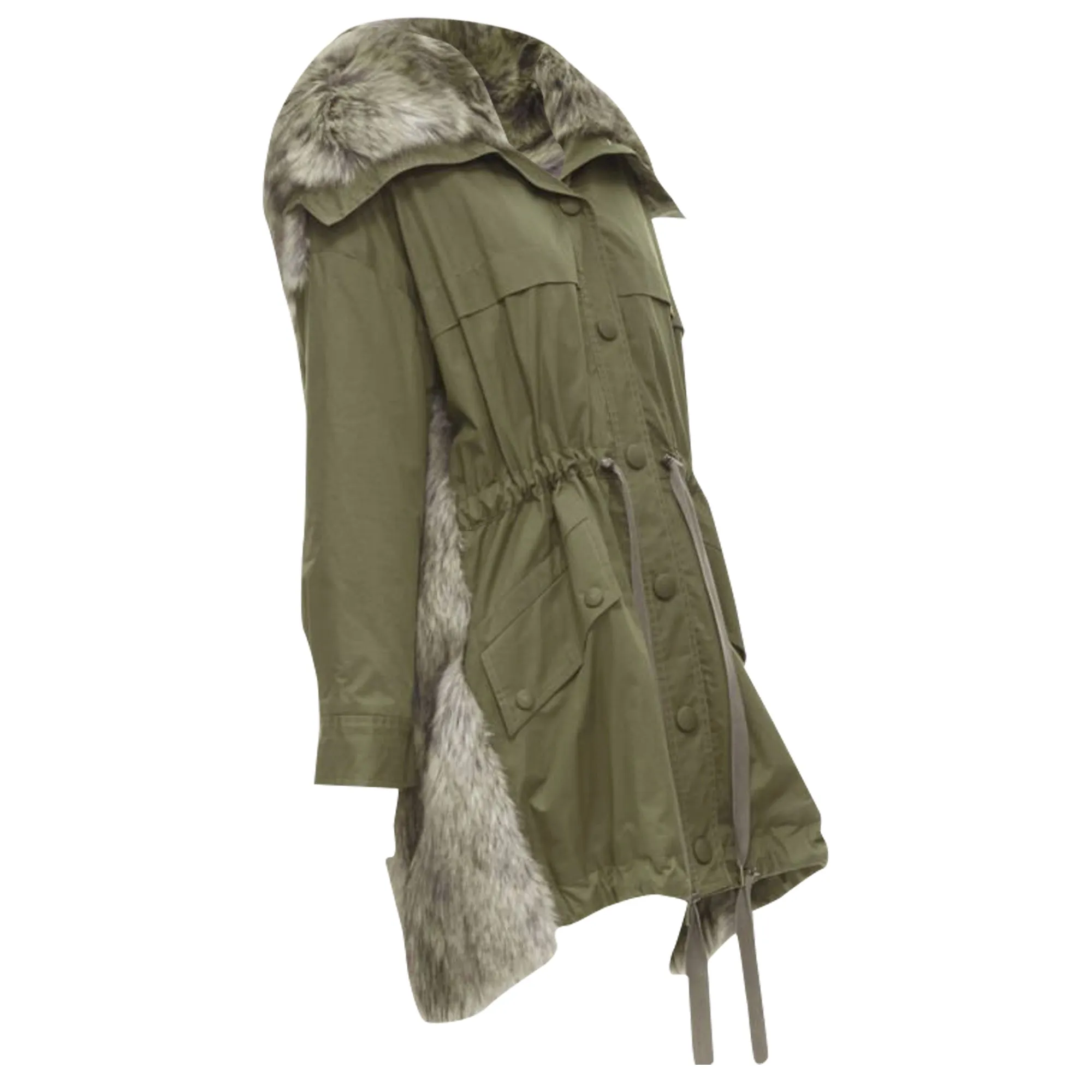 Stella McCartney faux fur military parka