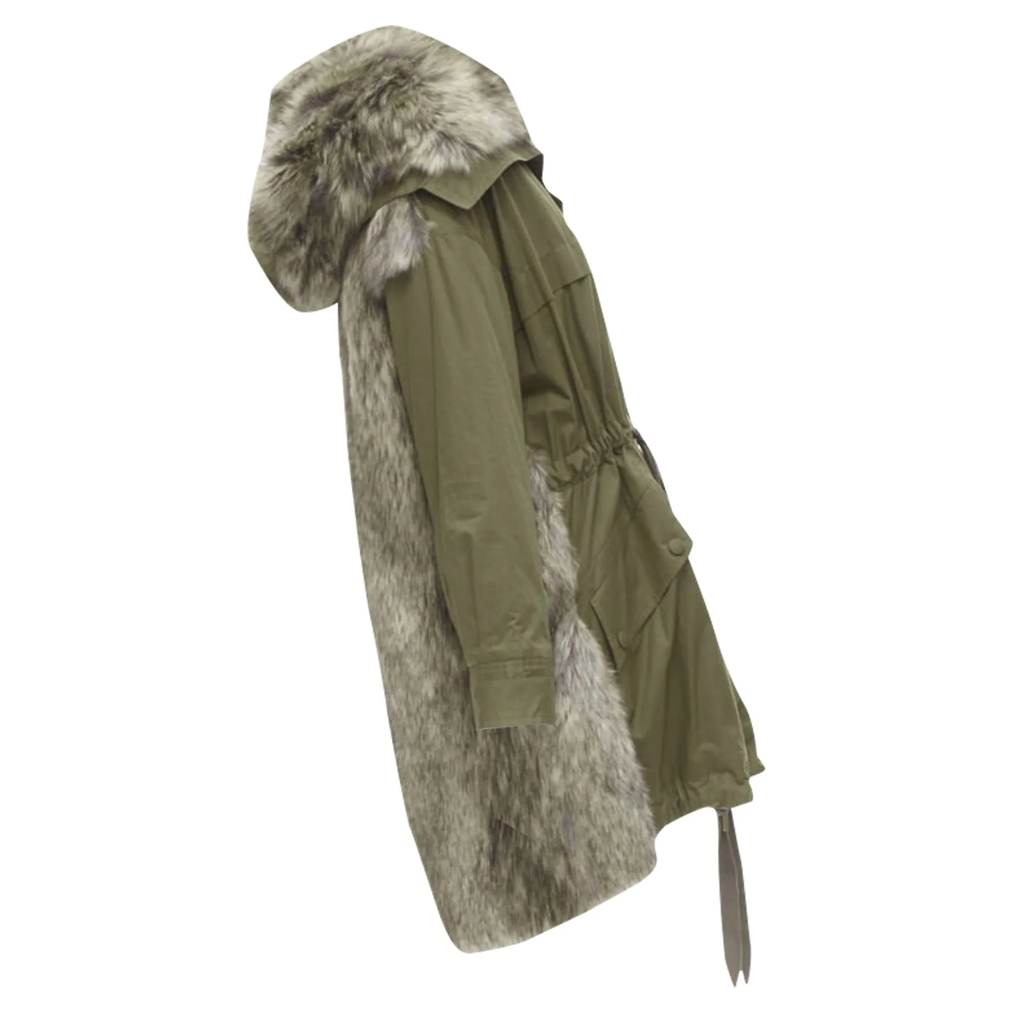 Stella McCartney faux fur military parka