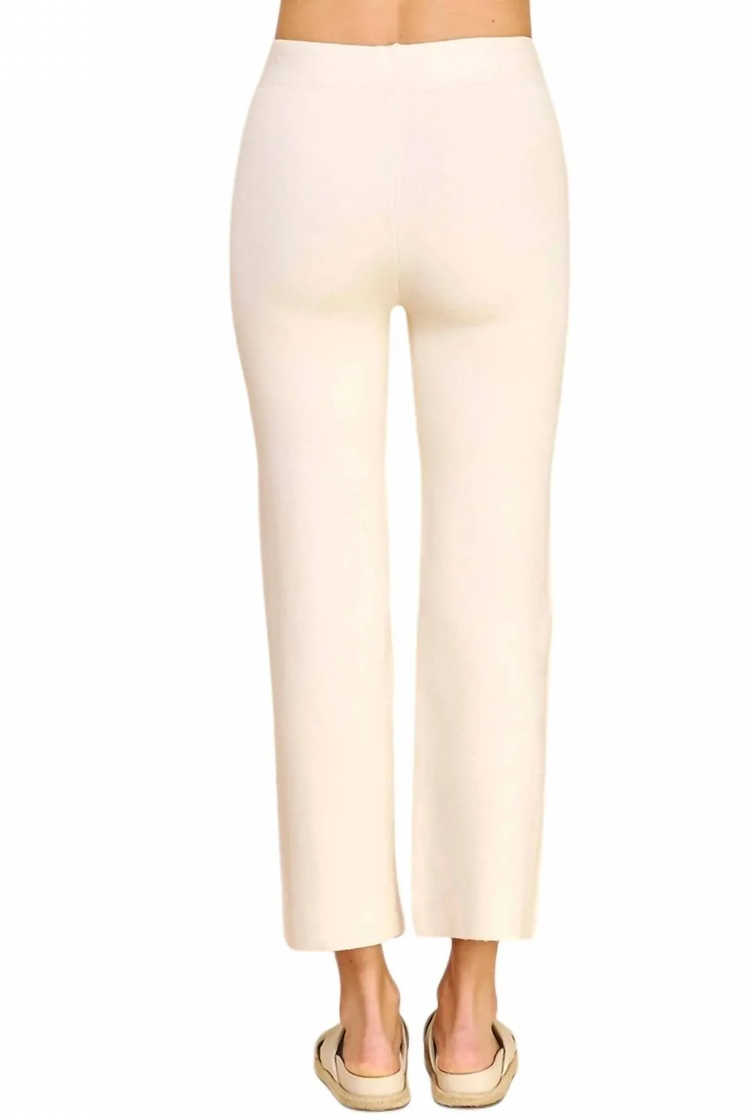Straight Leg Sweater Pants In Cream