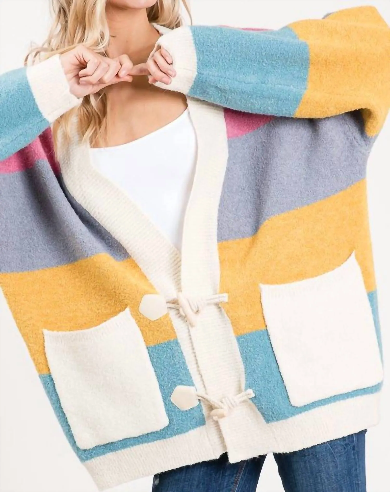Stripe It While It's Hot Sweater In Multi