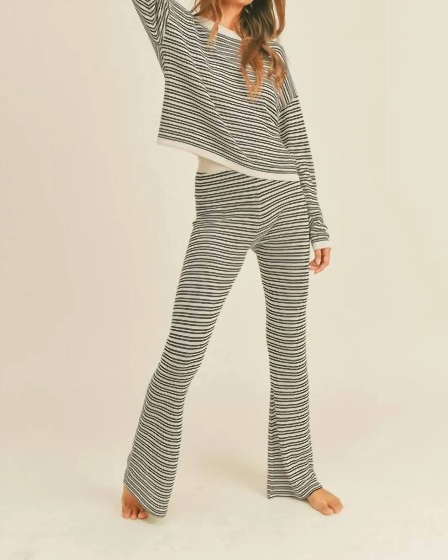 Sweater Knitted Pants In Black/white