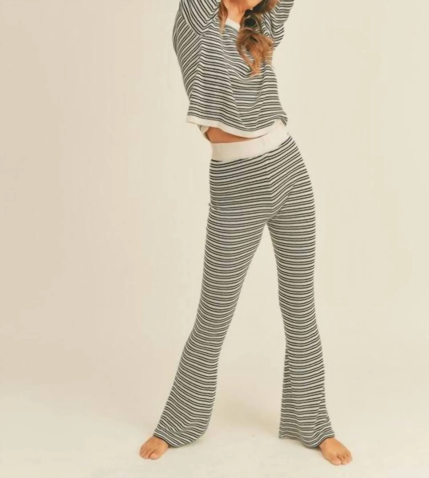 Sweater Knitted Pants In Black/white