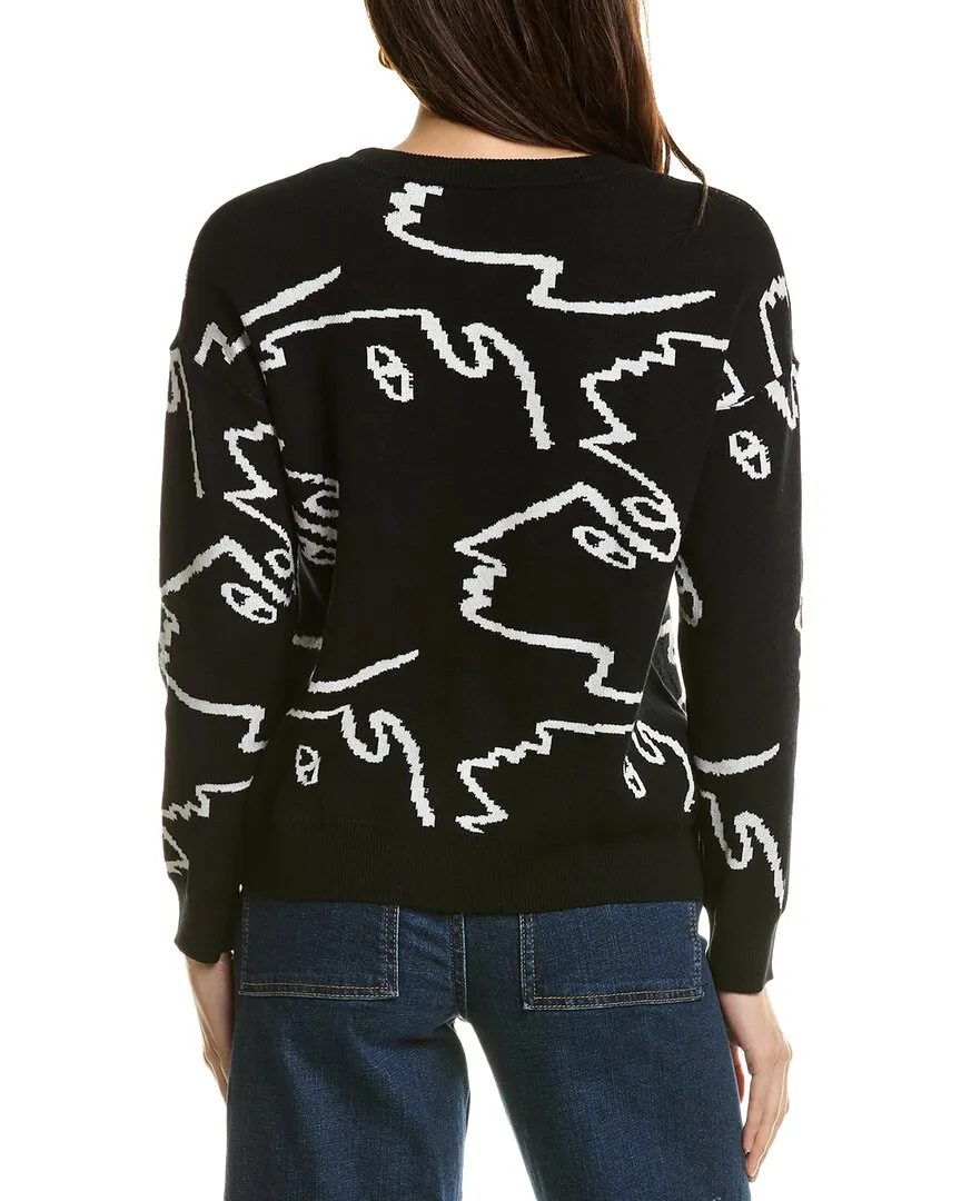 T Tahari Face Pattern Sweater