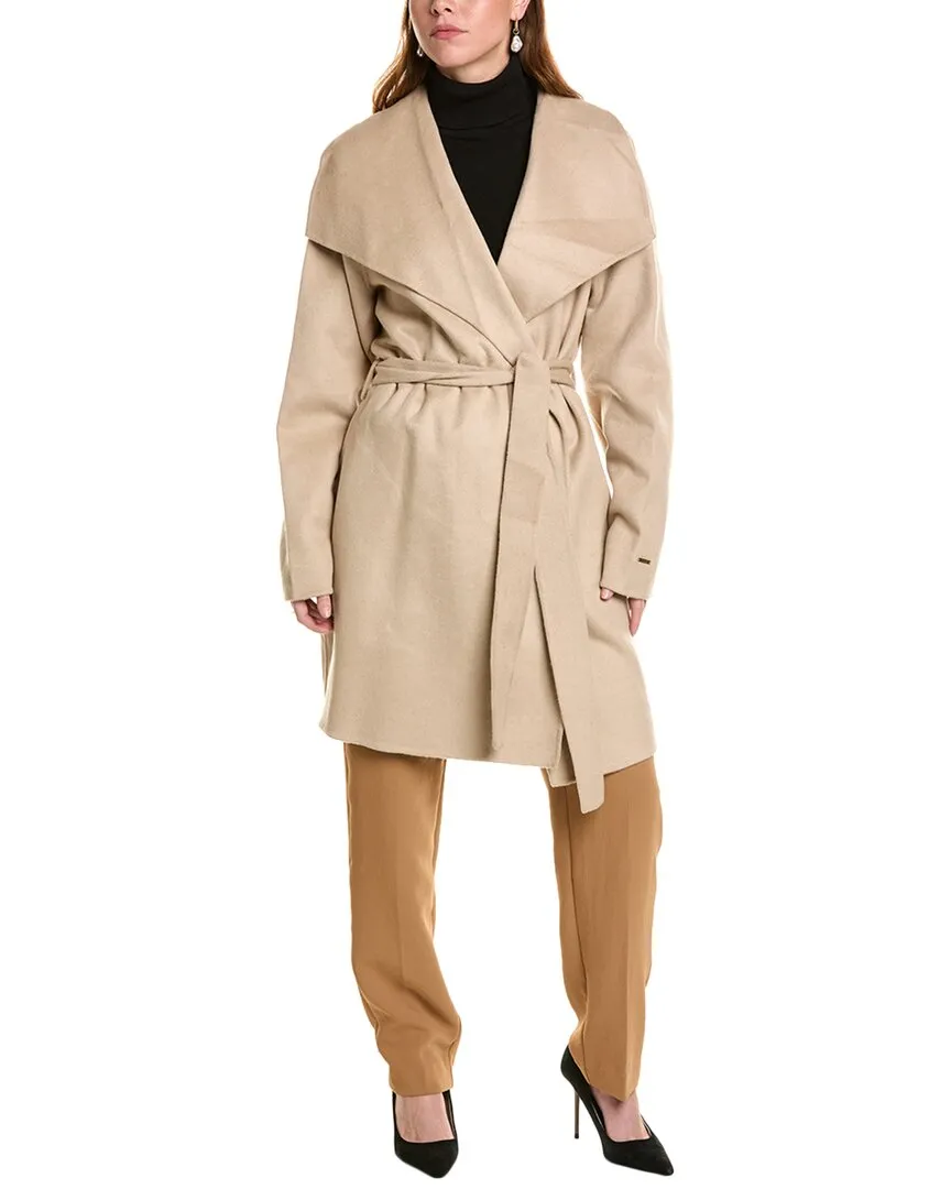 Tahari Ella Wool-Blend Wrap Coat