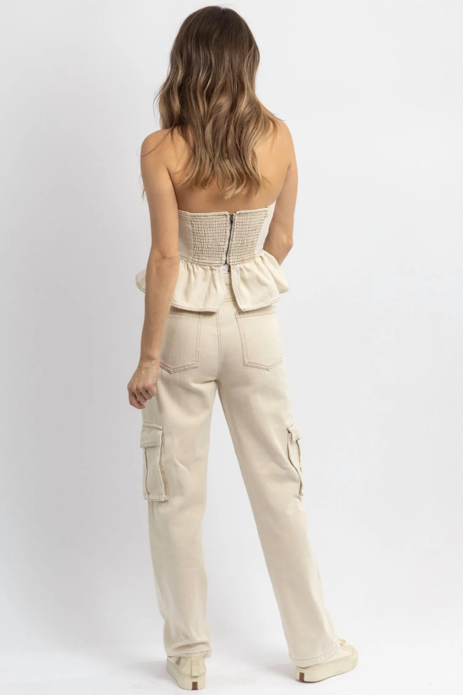 Tayla Cargo Set In Beige