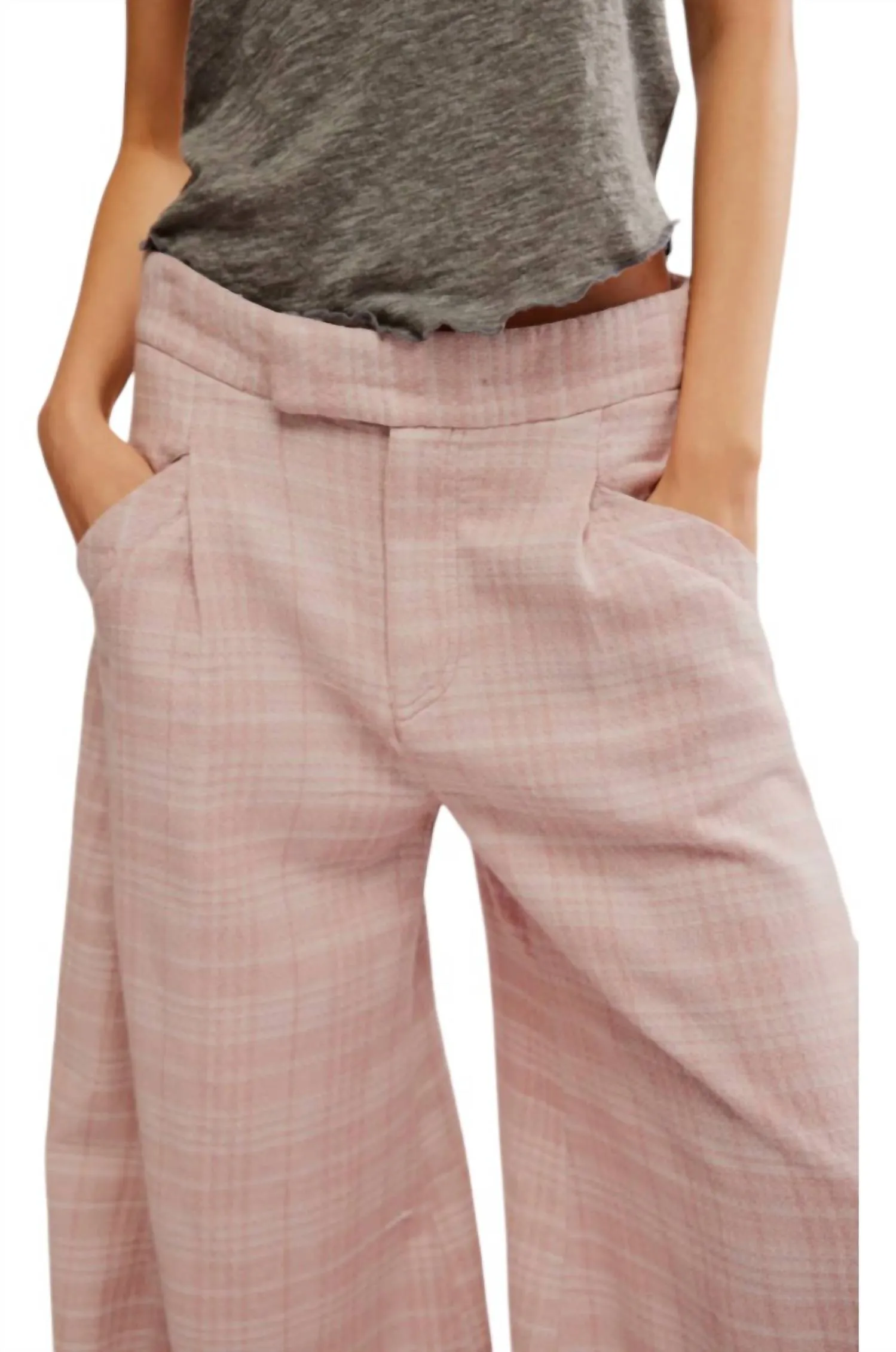 Tegan Barrel Trousers In Pale Mauve