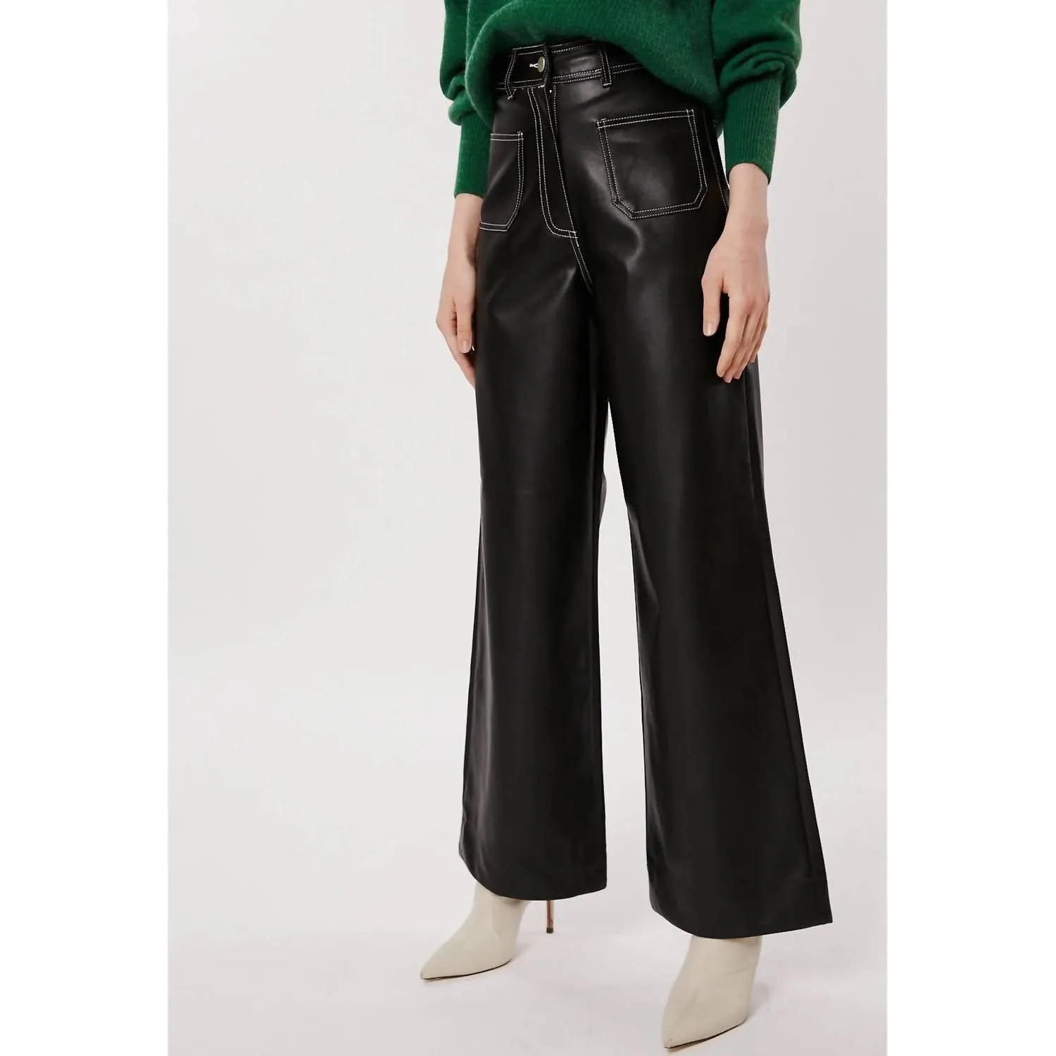Terre Faux Leather Pants In Black