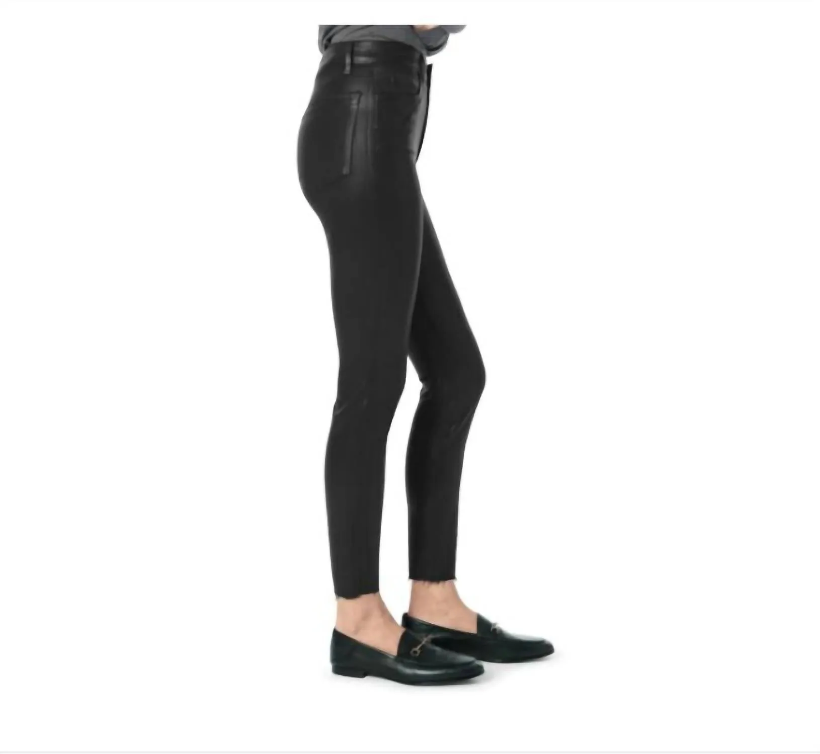 The Charlie Coated High-Rise Skinny Jeans In Black