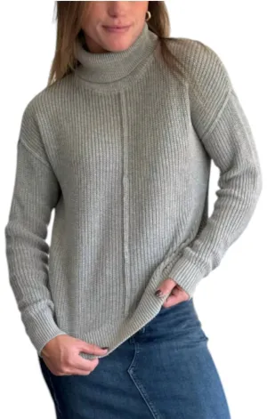 The Essential Turtleneck Sweater In Heather Grey