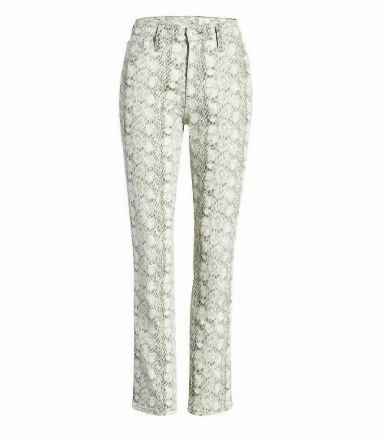 The Mari Snake Print High-Waist Skinny Jeans In White Multi