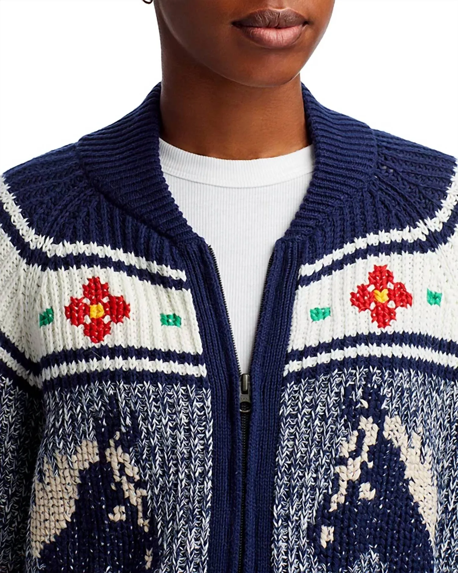The Try Outs Zip Front Cardigan In Horse