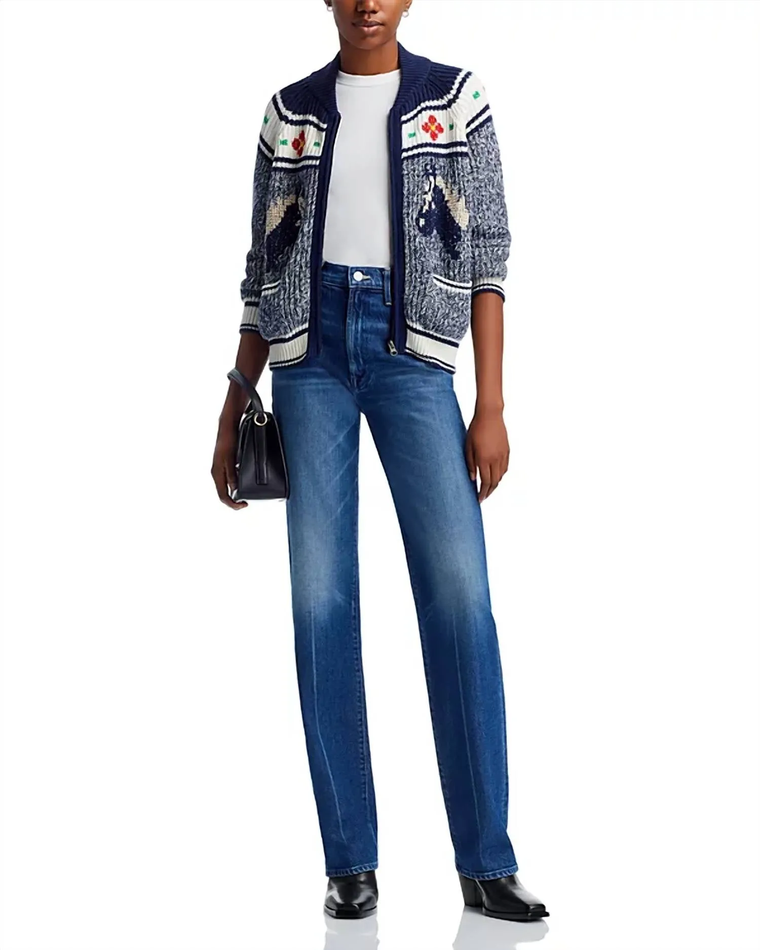 The Try Outs Zip Front Cardigan In Horse