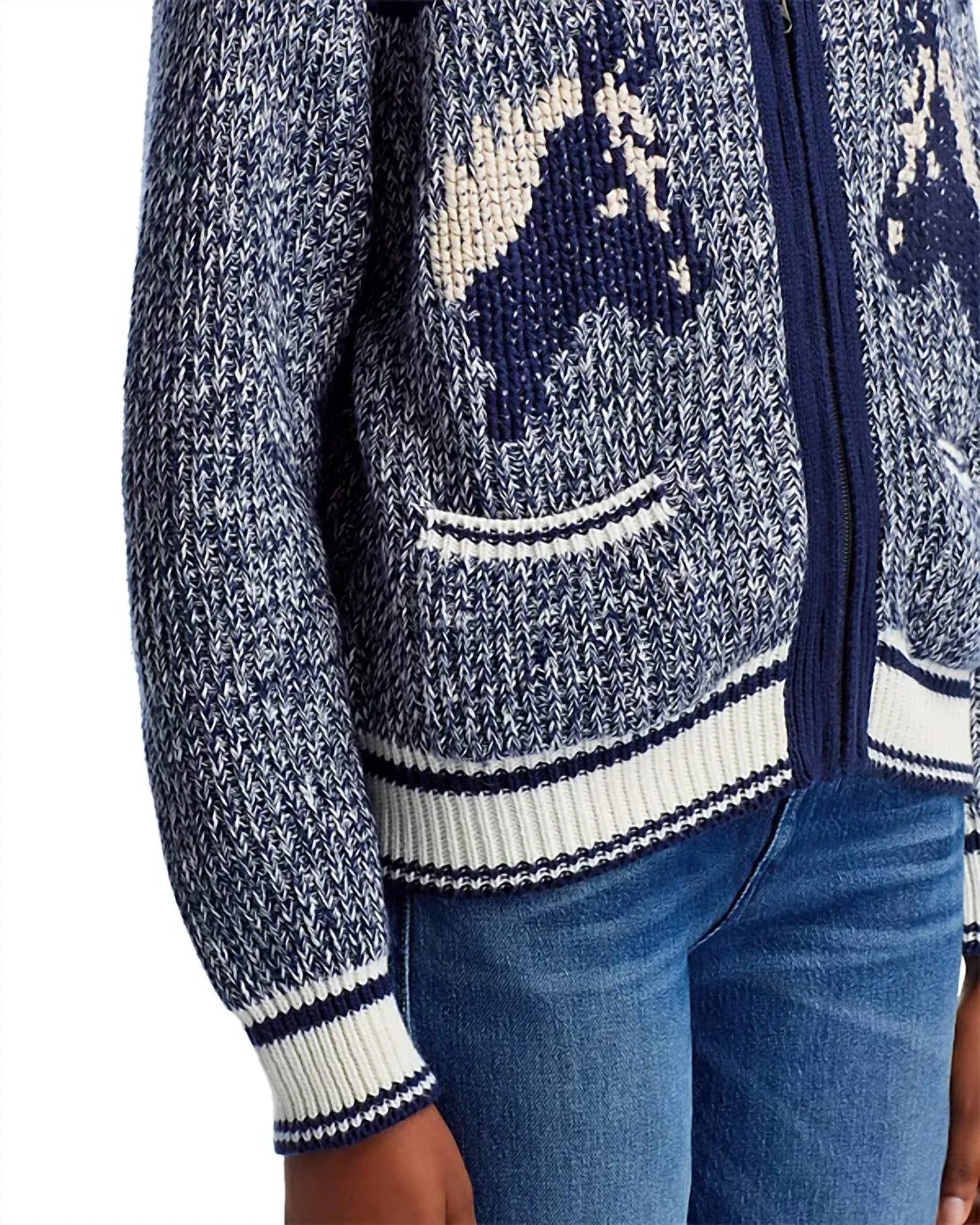 The Try Outs Zip Front Cardigan In Horse
