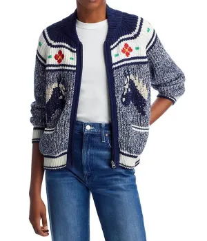 The Try Outs Zip Front Cardigan In Horse