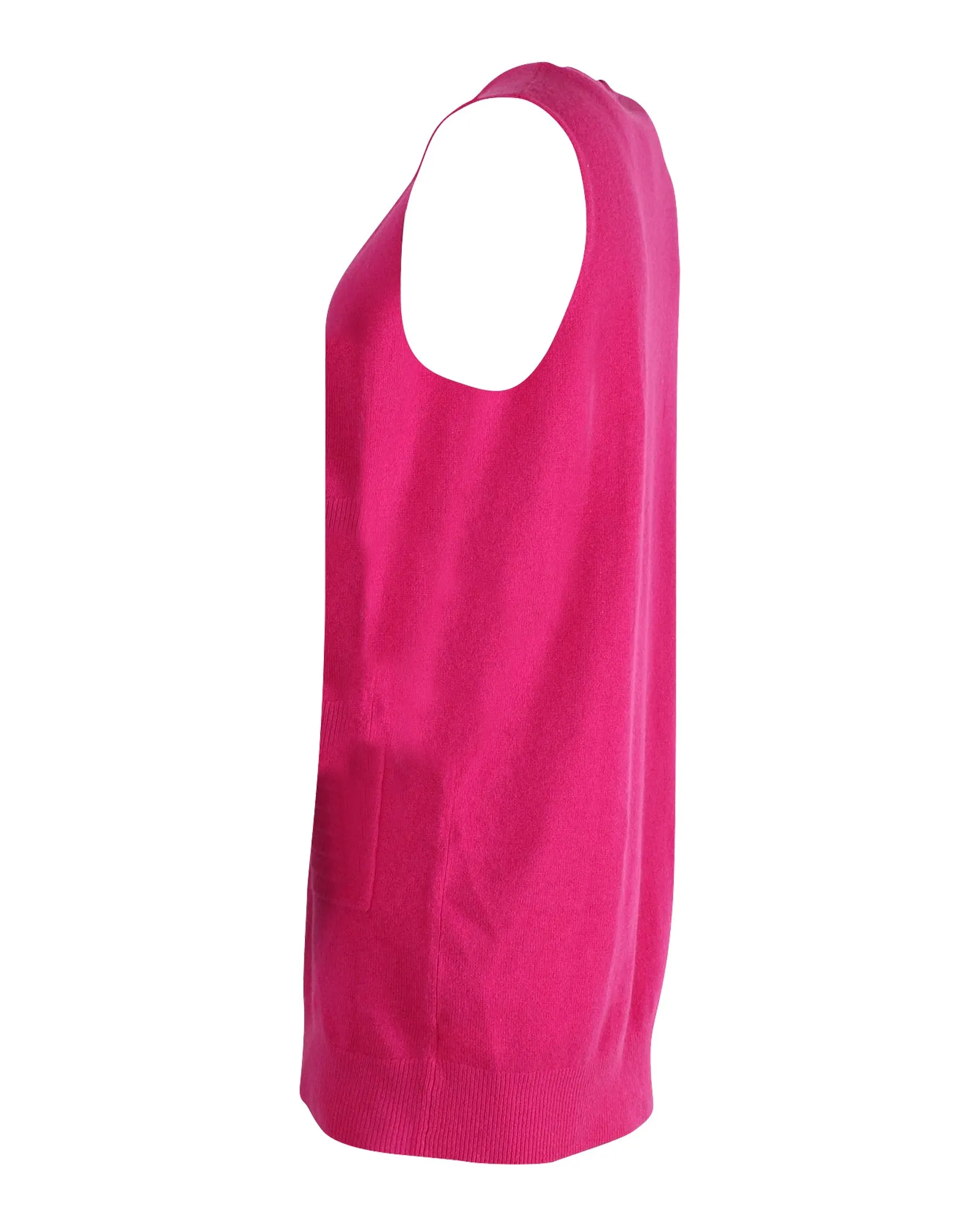 Theory Sleeveless Cardigan in Pink Wool