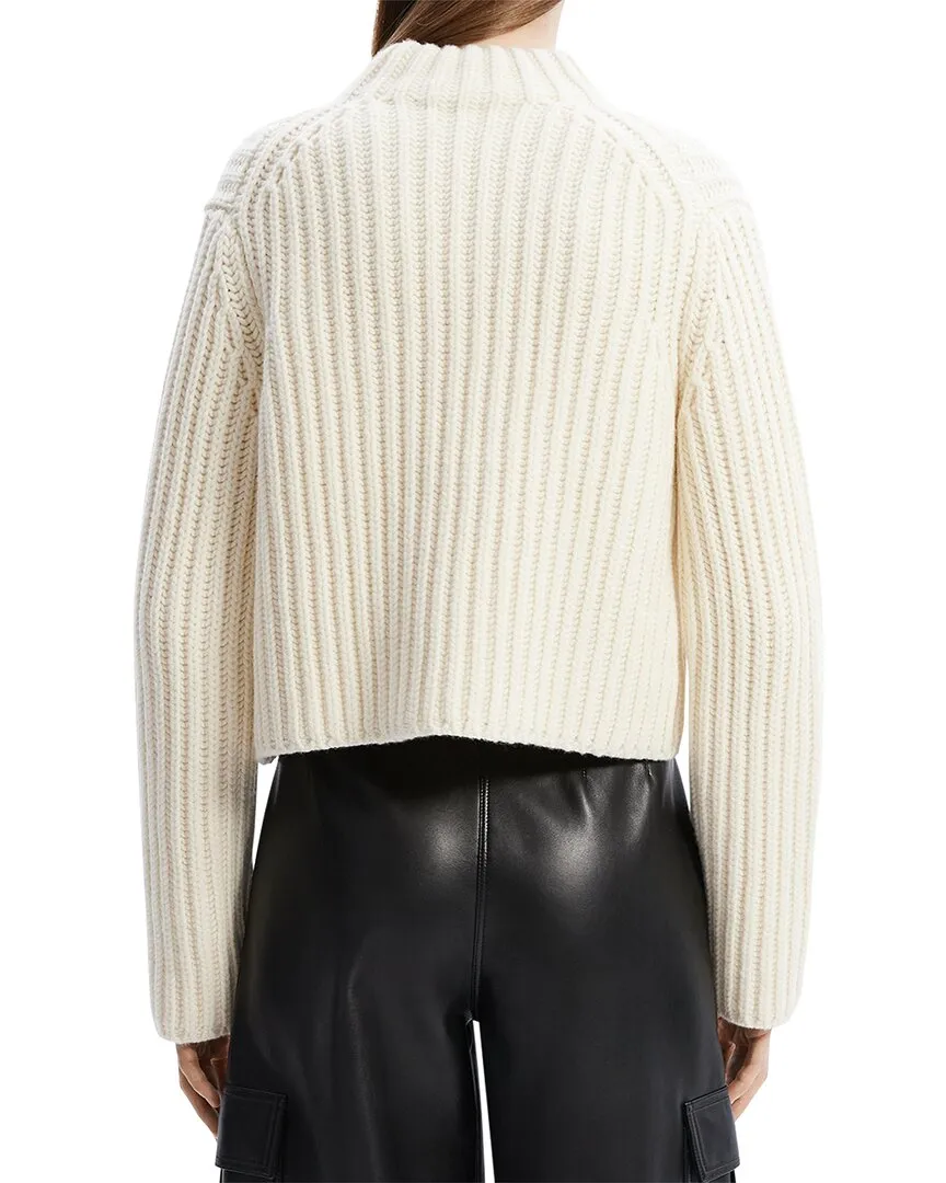 Theory Zip Up Wool & Cashmere-Blend Cardigan