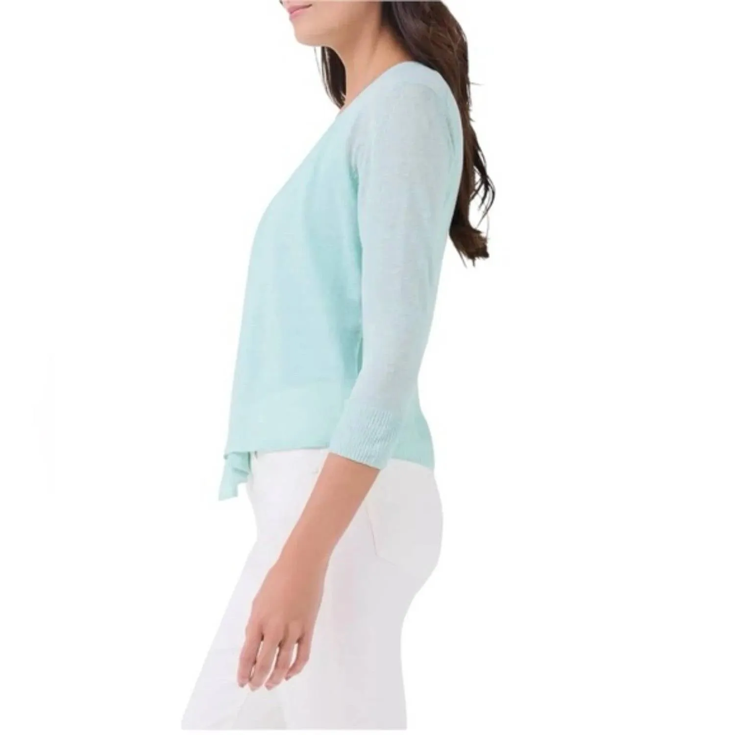 Three Way Cardy In Seafoam