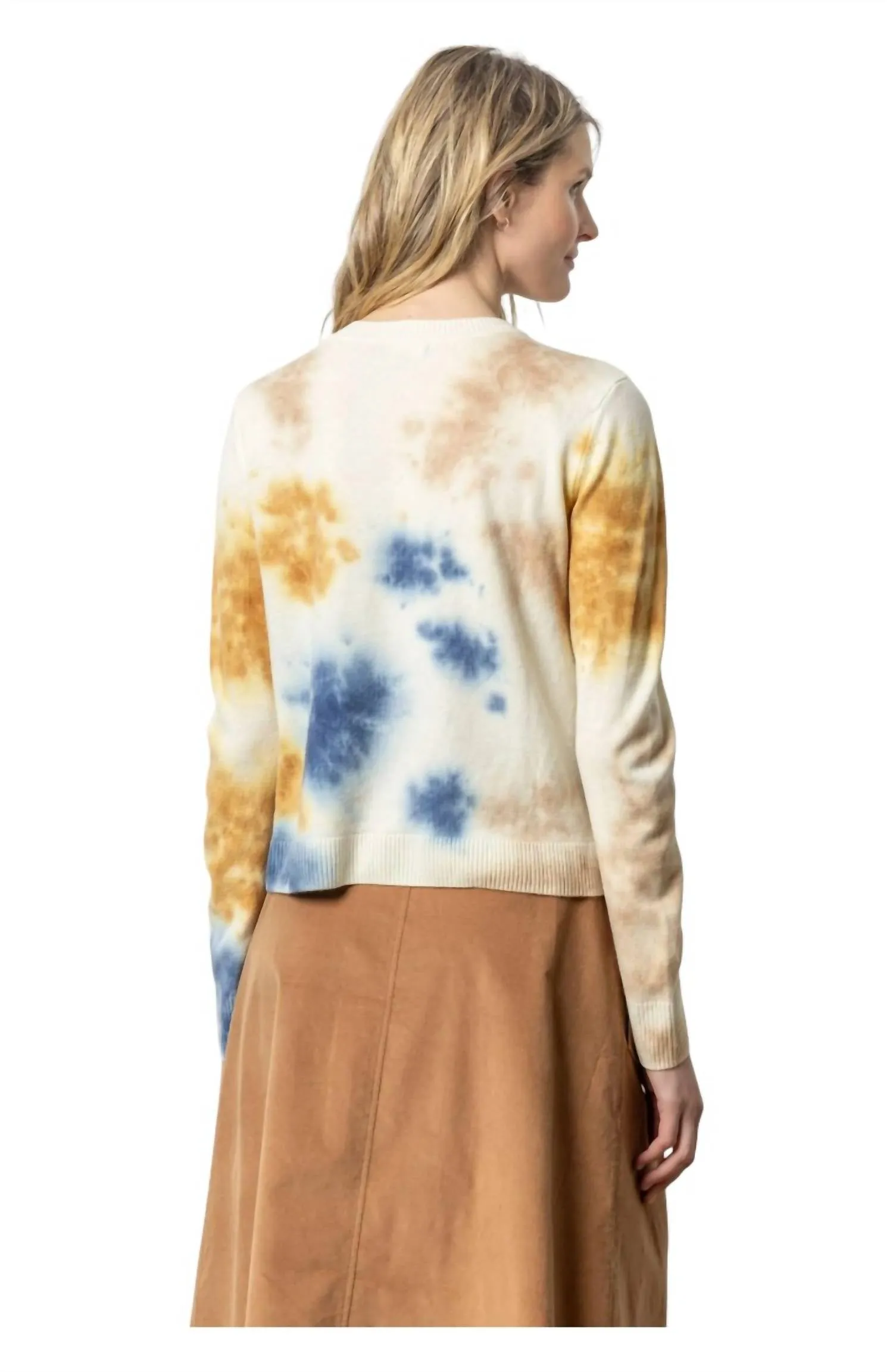 Tie Dyed Crewneck Sweater In Lapis Multi
