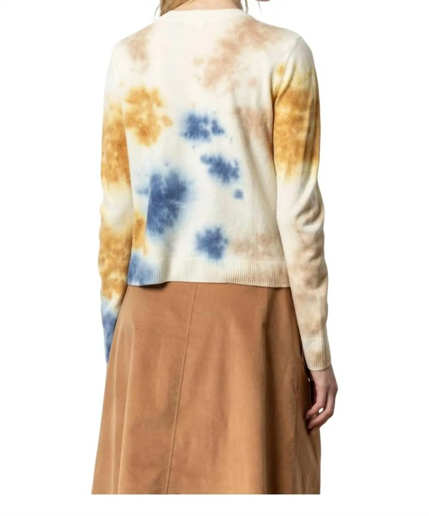 Tie Dyed Crewneck Sweater In Lapis Multi
