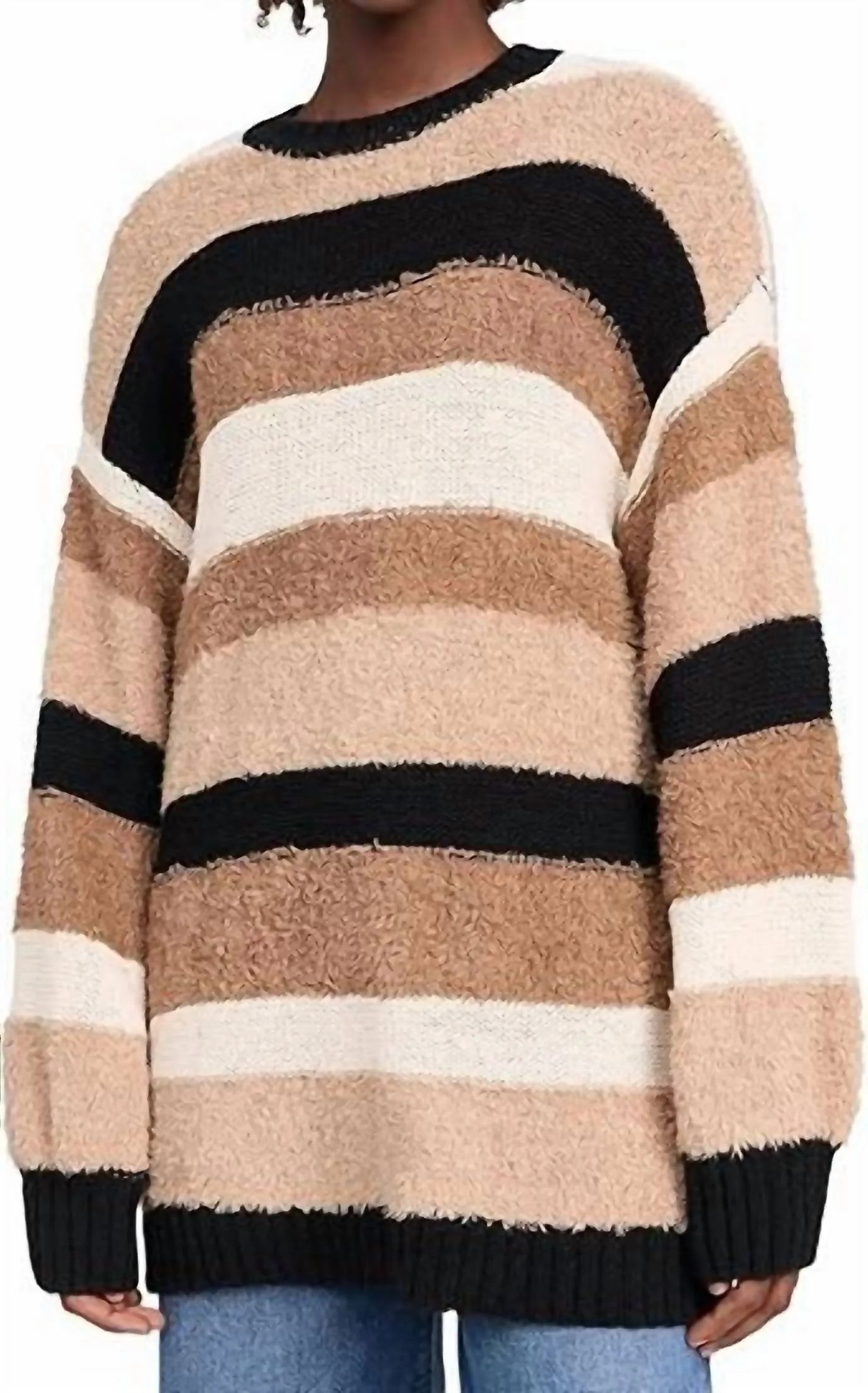 Timothy Tunic Sweater In Neutral Stripe