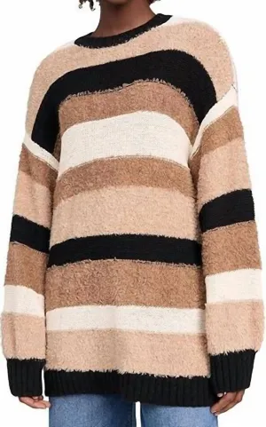 Timothy Tunic Sweater In Neutral Stripe