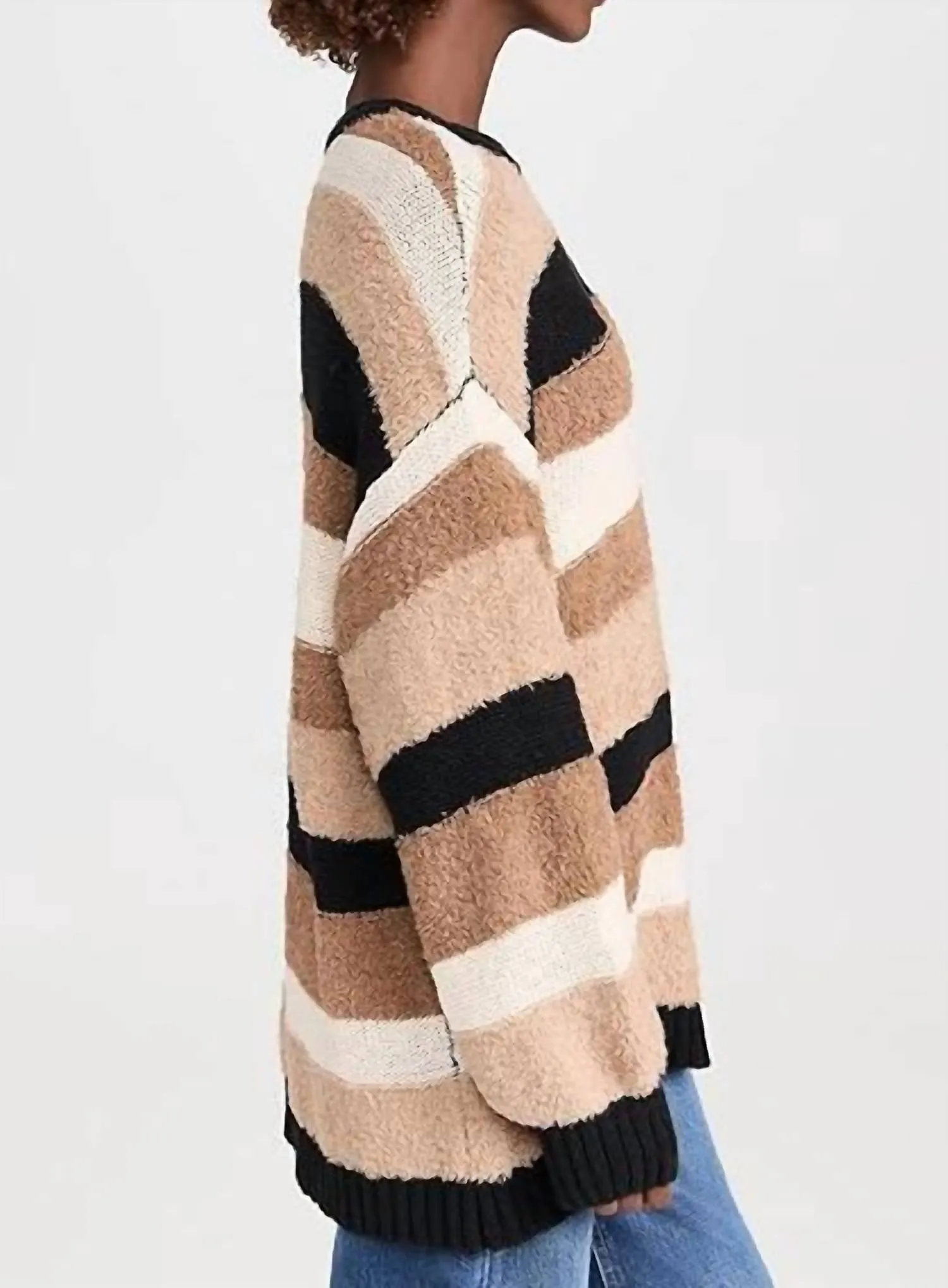 Timothy Tunic Sweater In Neutral Stripe